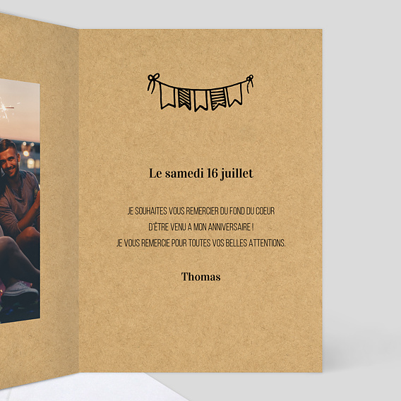 Carte de remerciement Petit Carnet Intérieur Droit