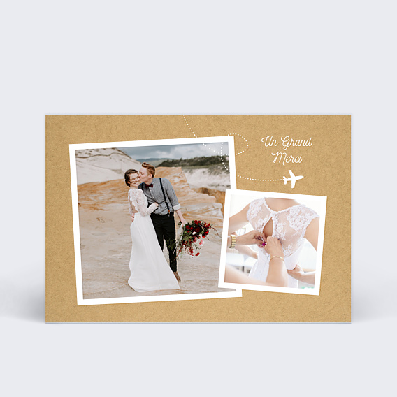 Remerciements mariage Avion voyage