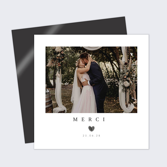 Carte remerciement mariage Fait Main