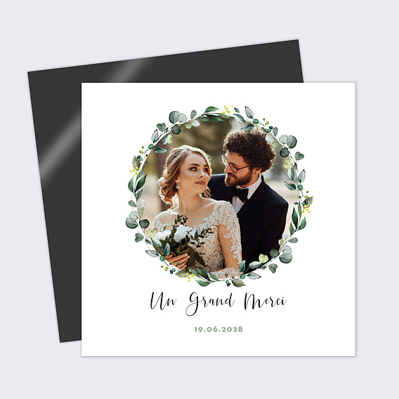 Carte remerciement mariage Nature