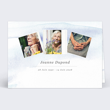 Carte remerciement dcs Patchwork