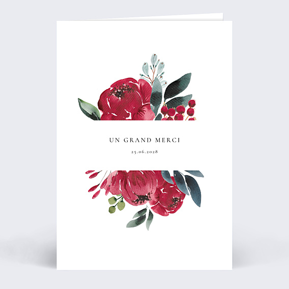 Remerciements mariage Rouge Passion