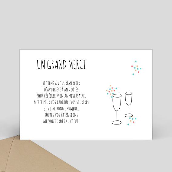 Carte de remerciement Belle Soirée Verso