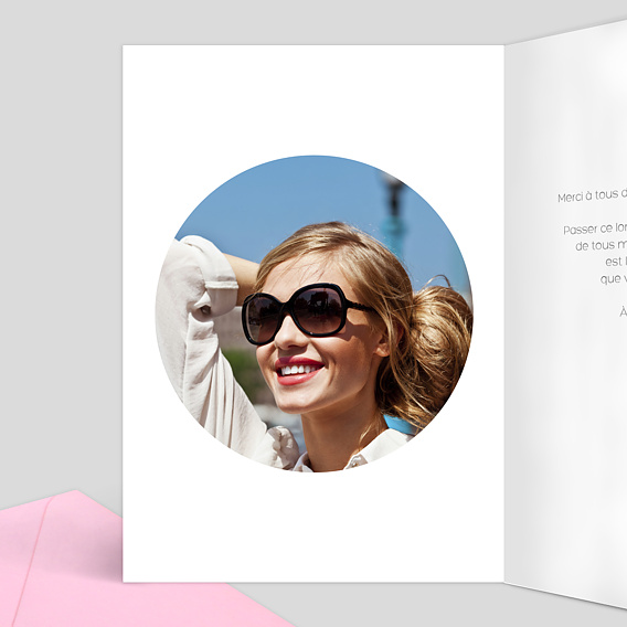 Carte de remerciement Couronne de Fleurs Intérieur Gauche