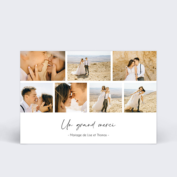 Remerciements mariage Classique Multiphotos