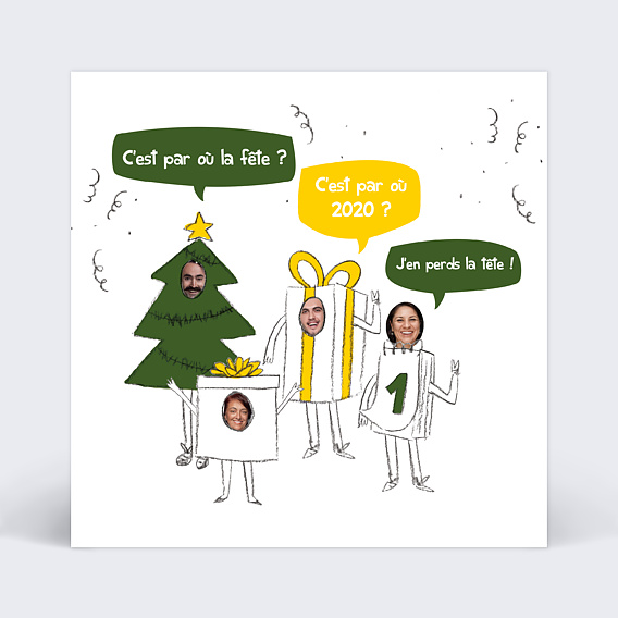 Carte de Voeux Particuliers Année costumée