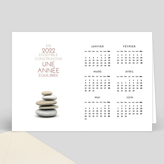 Carte de Voeux Entreprise Calendrier équilibre
