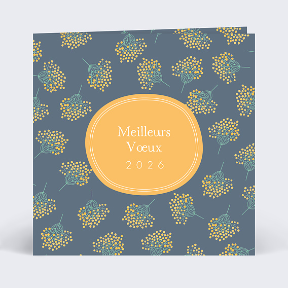 Carte de voeux Carte voeux fleurs mimosa