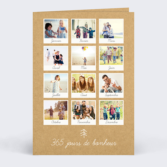 Carte de voeux Carte vœux calendrier