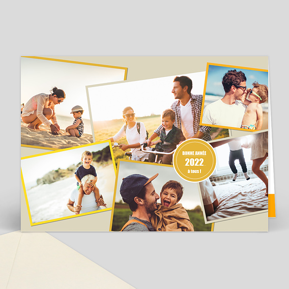 Carte de Voeux Particuliers Carte voeux collage photos
