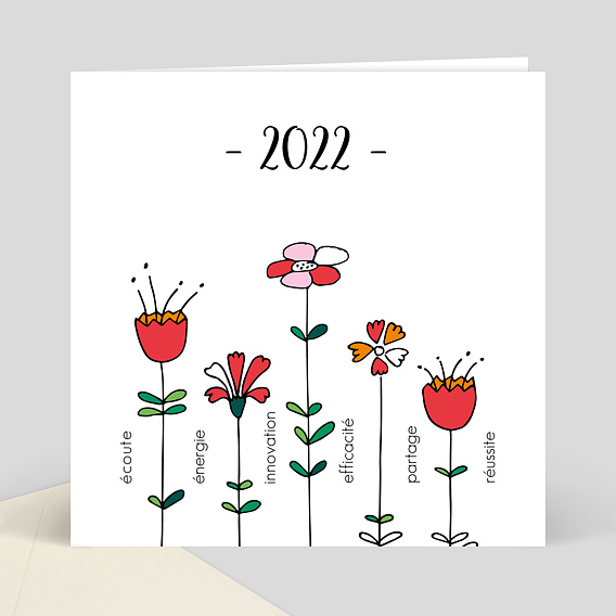Carte de Voeux Entreprise carte de voeux fleurs