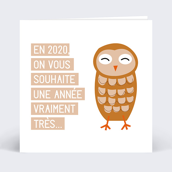 Carte de Voeux Entreprise Chouette année