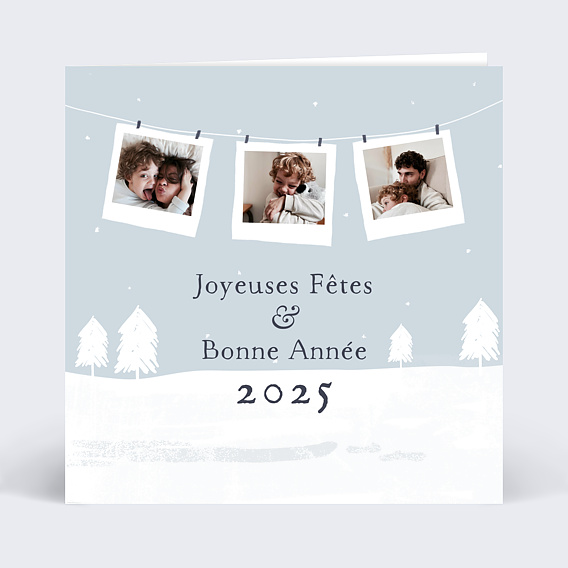 Carte de voeux Corde à linge voeux