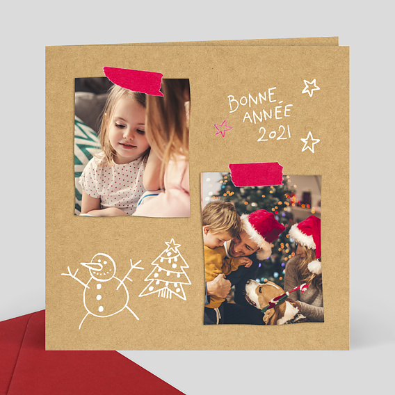 Carte de Voeux Particuliers Dessins enfantins