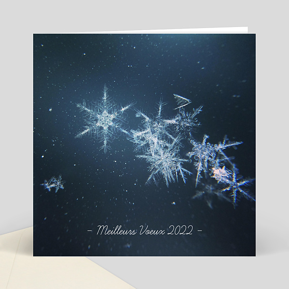 Carte de Voeux Entreprise Flocons cristallisés