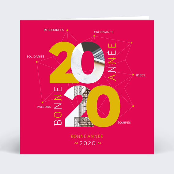 Carte de Voeux Entreprise Géométrique chic