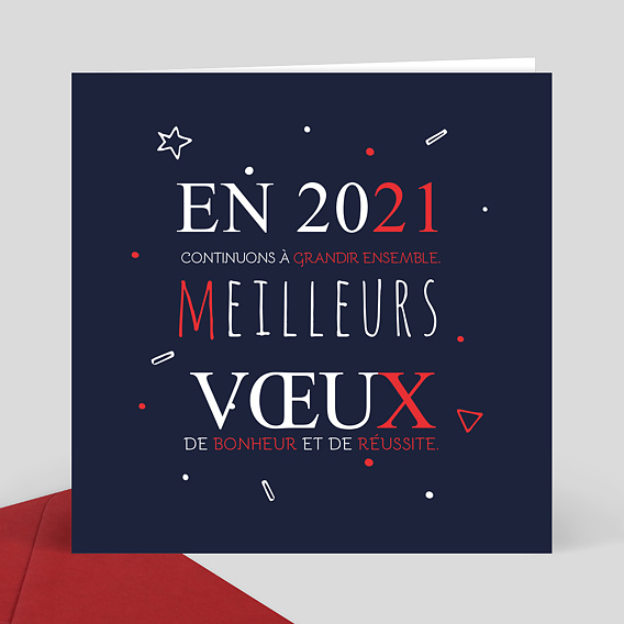 Carte De Voeux Entreprise Grandir Ensemble - Popcarte
