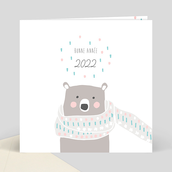 Carte de Voeux Particuliers Illustration ours polaire