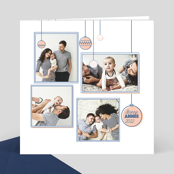 Carte de Voeux Particuliers Noël graphique