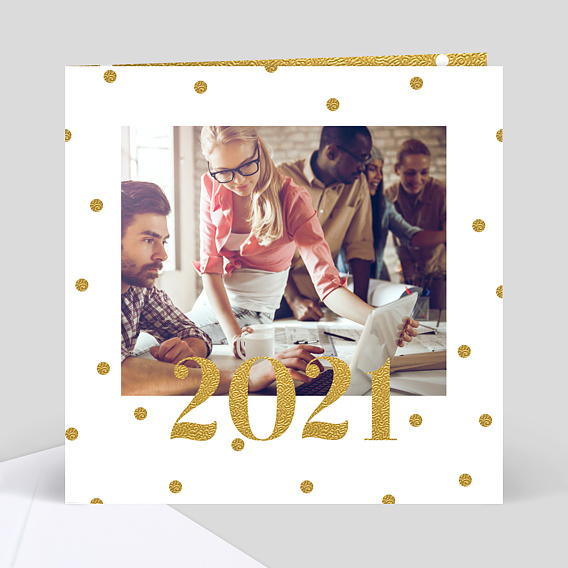 Carte de Voeux Entreprise Petits Pois Ocre