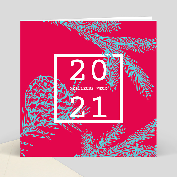 Carte de Voeux Entreprise Pomme de pin 