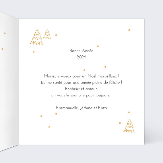Carte de voeux Sapins Intérieur Droit