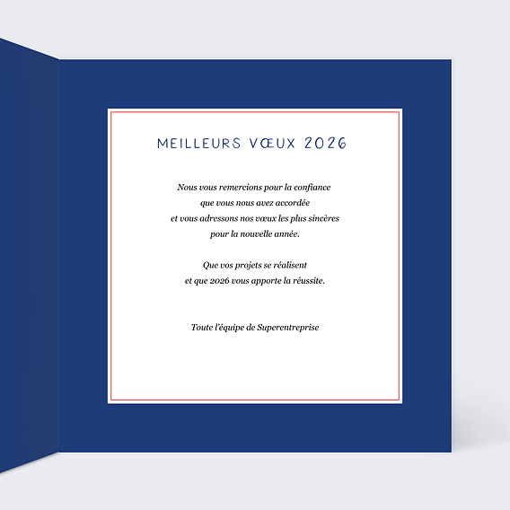 Carte de vœux entreprise 2026 made in france Intérieur Droit