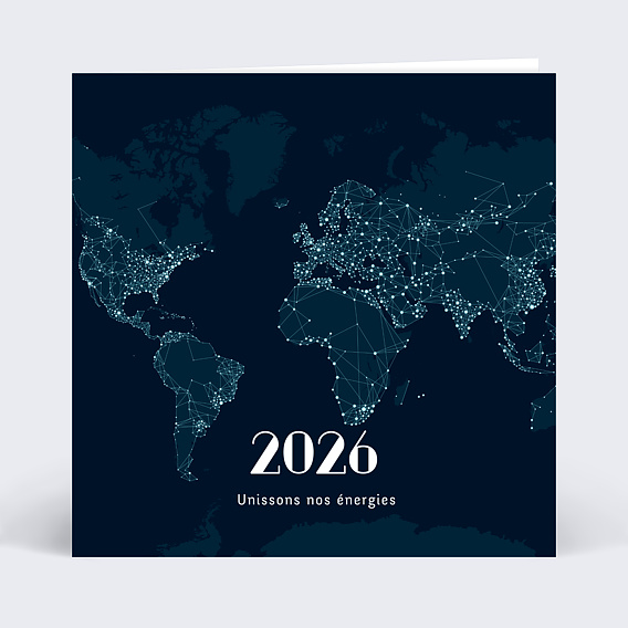 Carte de vœux entreprise Carte de voeux Unissons nos énergies Recto