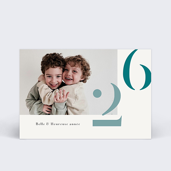 Carte de Voeux Particuliers Voeux typo colorée