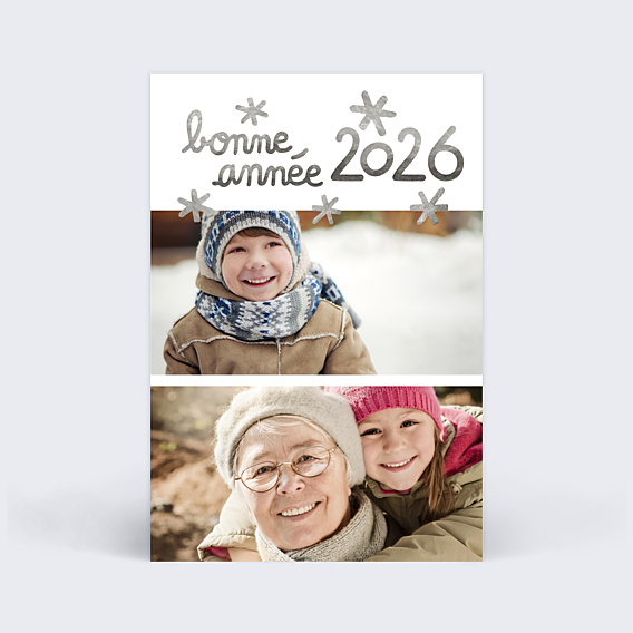 Carte de Voeux Particuliers Etoiles d'argent