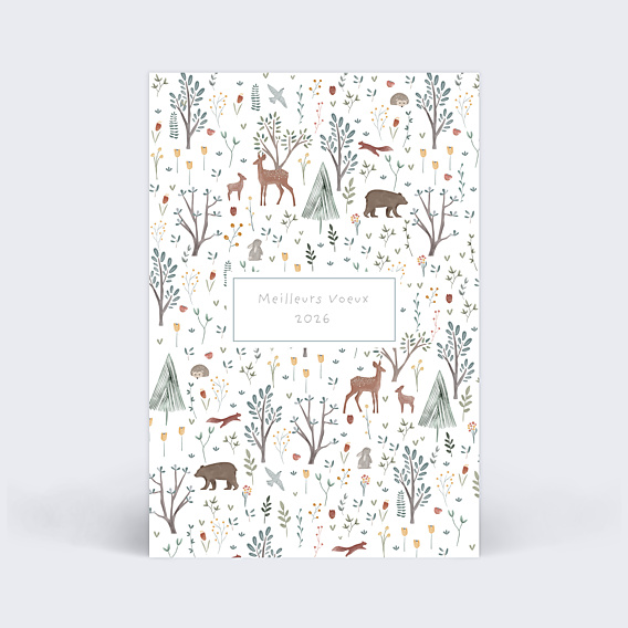Carte de Voeux Particuliers Aquarelle Sapin