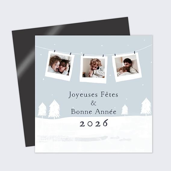 Carte de voeux Corde à linge voeux