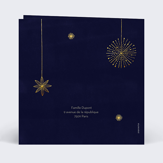 Carte de voeux Boule de Noël Verso