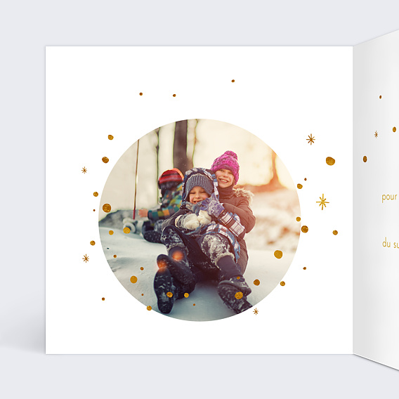 Carte de voeux Golden dots Intérieur Gauche
