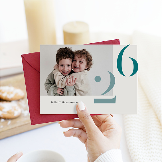 Carte de Voeux Particuliers Voeux typo colorée