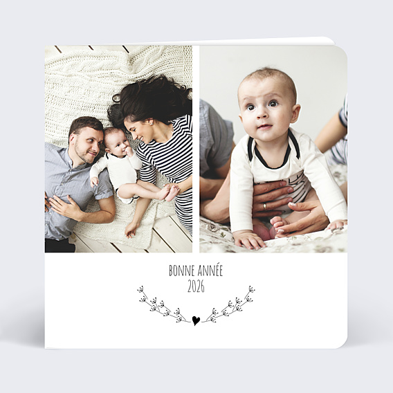 Carte de Voeux Particuliers Coeur bucolique