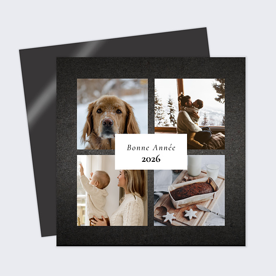 Carte de voeux Ardoise 4 photos