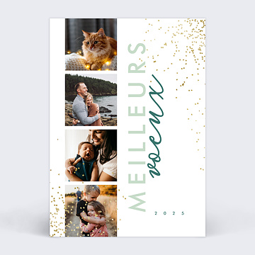 Carte de Voeux Particuliers Carte de voeux avec 4 photos, carte ple-mle