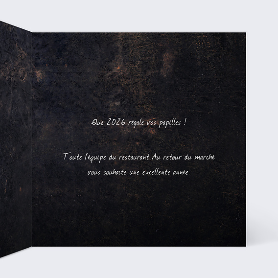 Carte de vœux entreprise Carte de voeux gastronomie Intérieur Droit