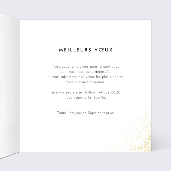 Carte de vœux entreprise Carte de voeux chic Intérieur Droit