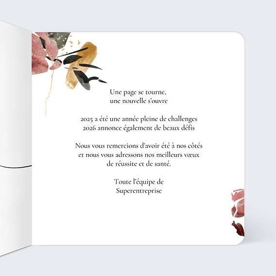 Carte de vœux entreprise Carte de Vœux Créative Intérieur Droit