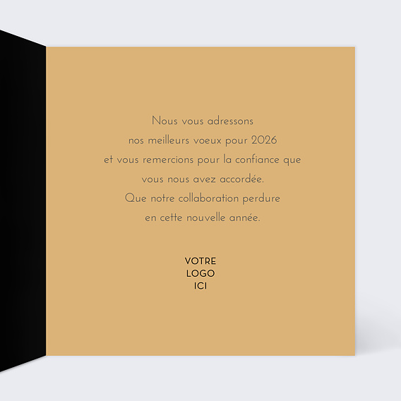 Carte de vœux entreprise Carte voeux design inspiration noir Intérieur Droit