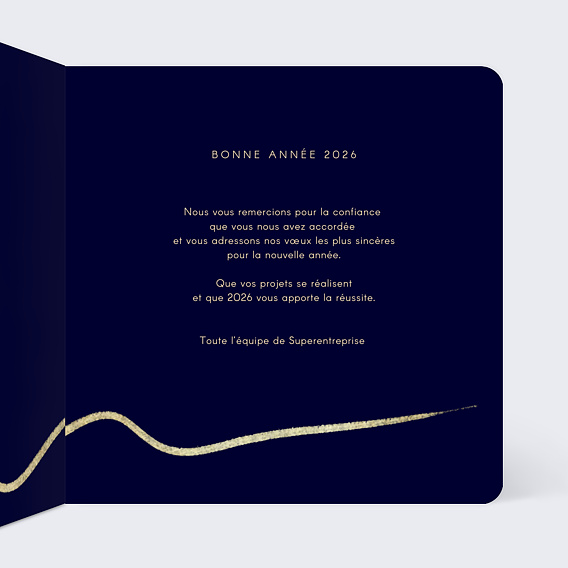 Carte de vœux entreprise Envolée 2026 Intérieur Droit