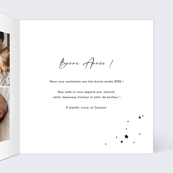 Carte de voeux Etoiles Intérieur Droit