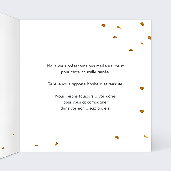 Carte de vœux entreprise Marbre et Confettis Intérieur Droit