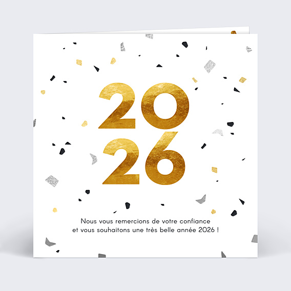 Carte de Voeux Entreprise Marbre et Confettis