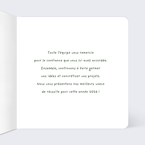 Carte de vœux entreprise Carte de voeux croissance Intérieur Droit