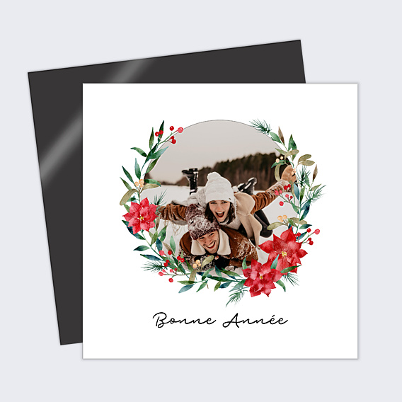 Carte de Voeux Particuliers Couronne de Noël