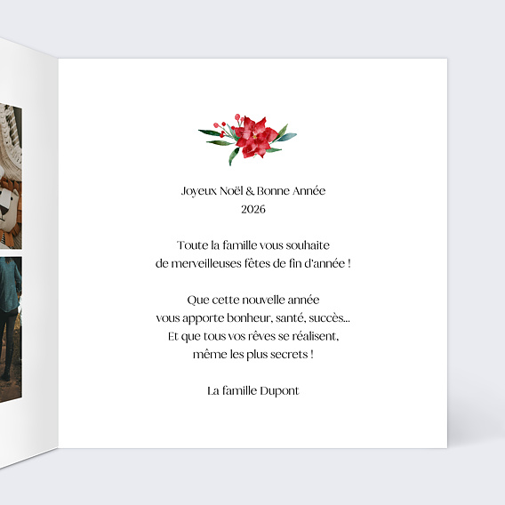 Carte de voeux Couronne de Noël Intérieur Droit