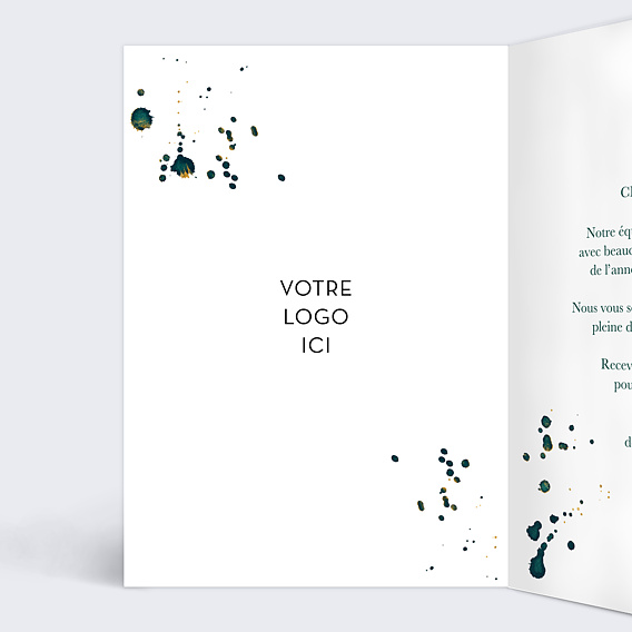 Carte de vœux entreprise Encadré Ocre Intérieur Gauche